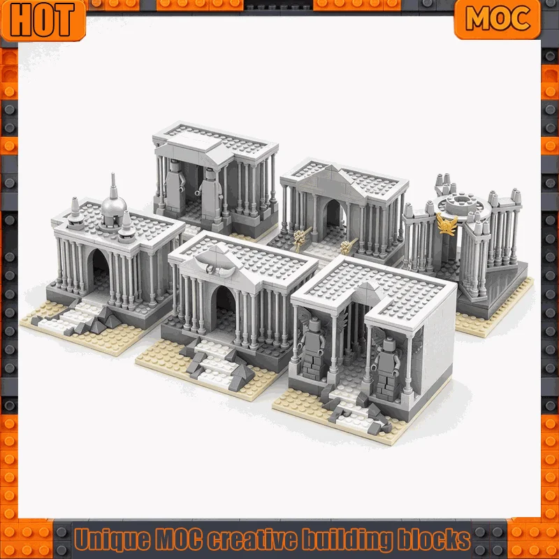 1457PCS Zodiac Constellation Temple Building Blocks Model Ancient Greek Architecture Assembly Toy Display Room Decor Gift