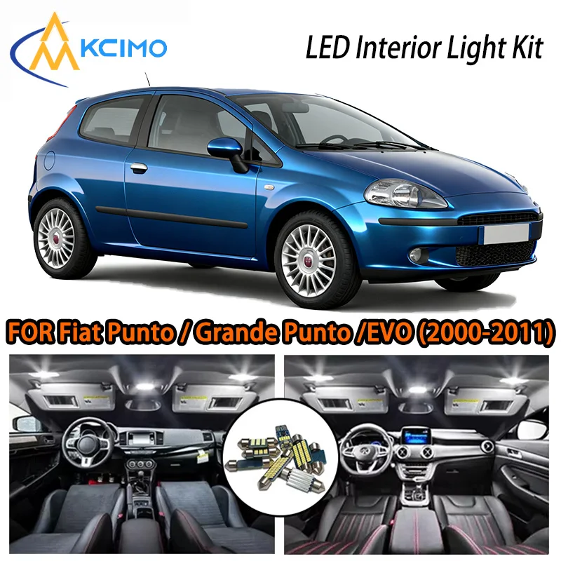 

KCIMO For Fiat Punto/Grande Punto/EVO 2000-2011 Interior LED Lights, 2 Options, Solid Quality, Bright Interior
