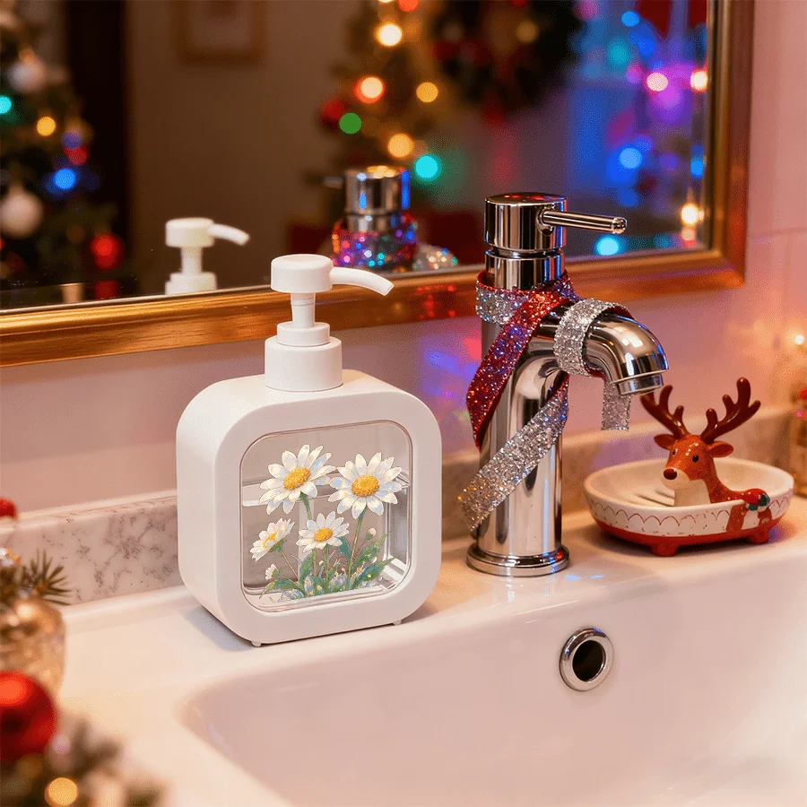 Blooming Daisy Creative Home Bathroom Dispenser With Hand Pump For Bathroom Kitchen Sink Creative Lotion Bottle Dispensers Gifts