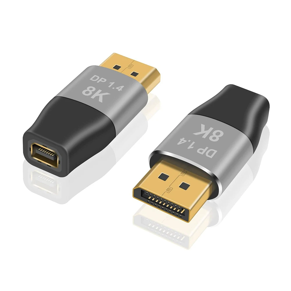 

4K 8K@60Hz DisplayPort to Mini Displayport Adapter DP1.4 Male To Mini DP Female Bi-Directional Connector for PC Gaming Monitor