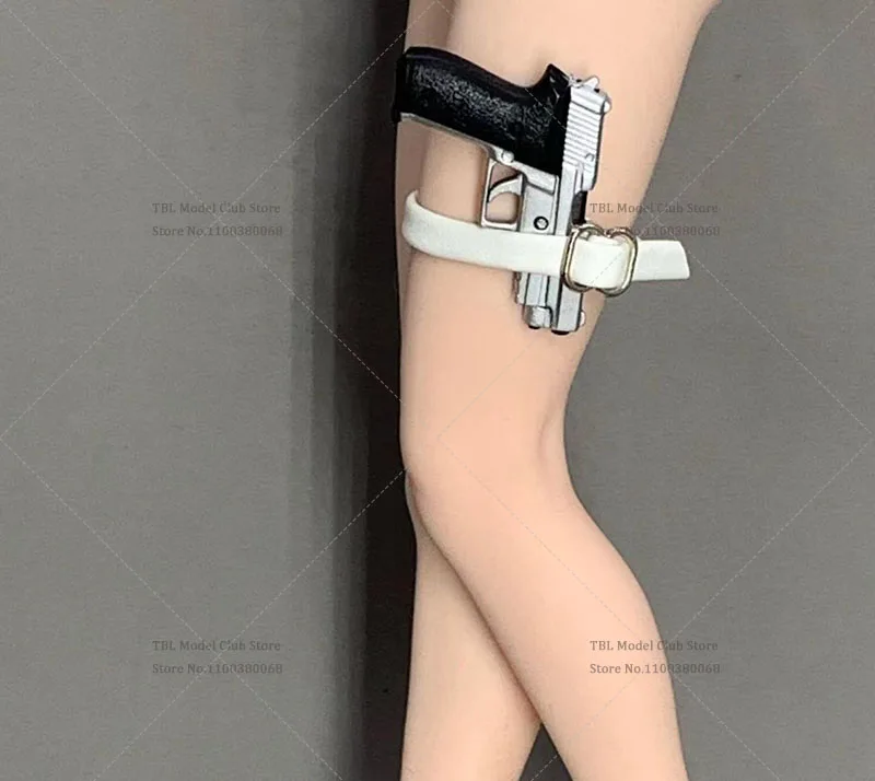 Acessórios femininos em escala 1/6, renda de couro sintético, pernas, pistolas, coldre pendurado para modelo de corpo de figura de ação de 12 polegadas