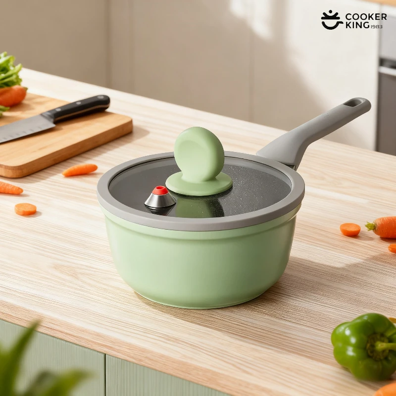 

COOKER KinG 18cm Micro Pressure Milk Pot NonStick Pan with Lid Medical Stone Coating Baby Food Pot Hot Milk Instant Noodles Pot