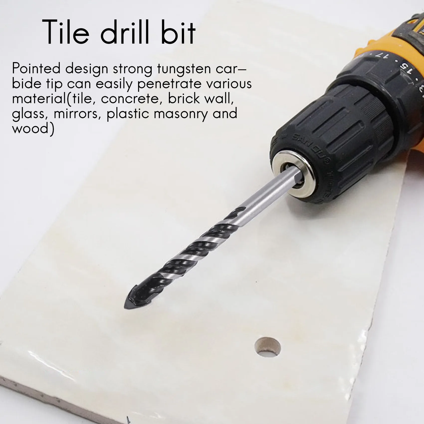 【~ NEW A89Z】Drill Bit Set for Porcelain Ceramic Tile, Concrete, Brick Wall, Glass, Mirrors, Plastic Masonry and Wood (3 4 5 6 8