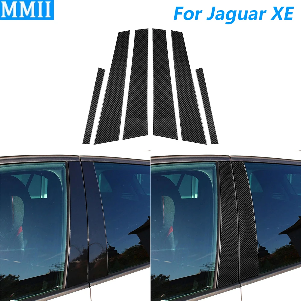 

Для Jaguar XE 2016 2017 2018 2019, внешняя дверь из углеродного волокна, крышка панели B-стойки, декоративные автомобильные аксессуары, декоративная наклейка