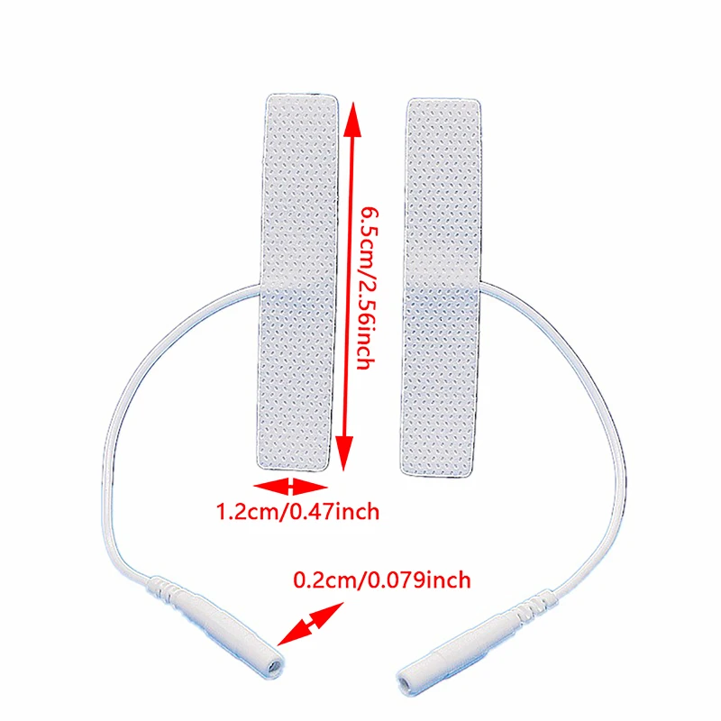 Almohadilla de electrodos de repuesto autoadhesiva para Tens EMS, masajeador de máquina de terapia Digital, estimulador de nervios, no tejida, 2 piezas, 1,2x6,5 cm