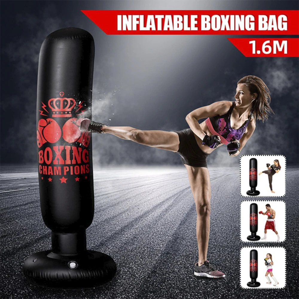 Inflatable Boxing Column PVC Fitness Sports Boxing Bag Tower Boxing Workout Sporting Goods Gym Training Tumbler Bop Bag Adult