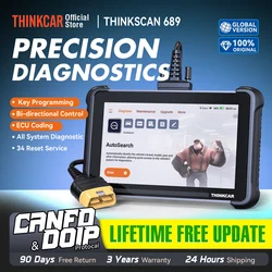 THINKCAR THINKSCAN 689 Professional Car Diagnostic Tools CANFD DOIP Bi-directional ECU Coding 34 Reset Full System Obd2 Scanner