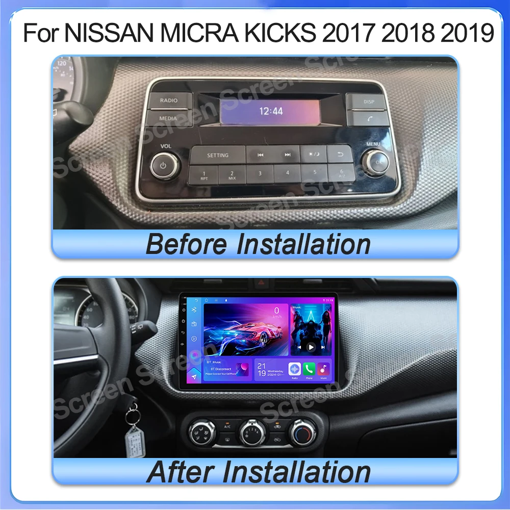 Android 16 Carplay Auto Multimedia For NISSAN MICRA KICKS 2017 2018 2019 Car Radio Video Player NAVI QLED DS GPS 4G LTE 5G WIFI