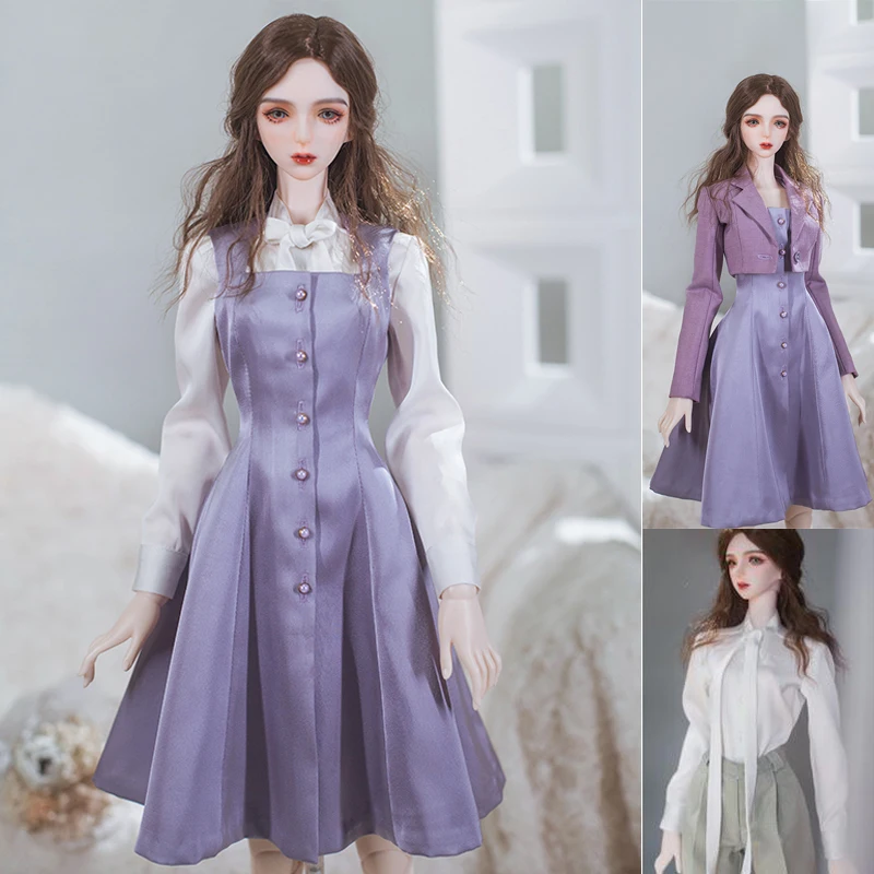 

D04-B111 children handmade toy 1/3 GR SD16 EID 69 uncle BJD Doll clothes Purple Dress 1pcs