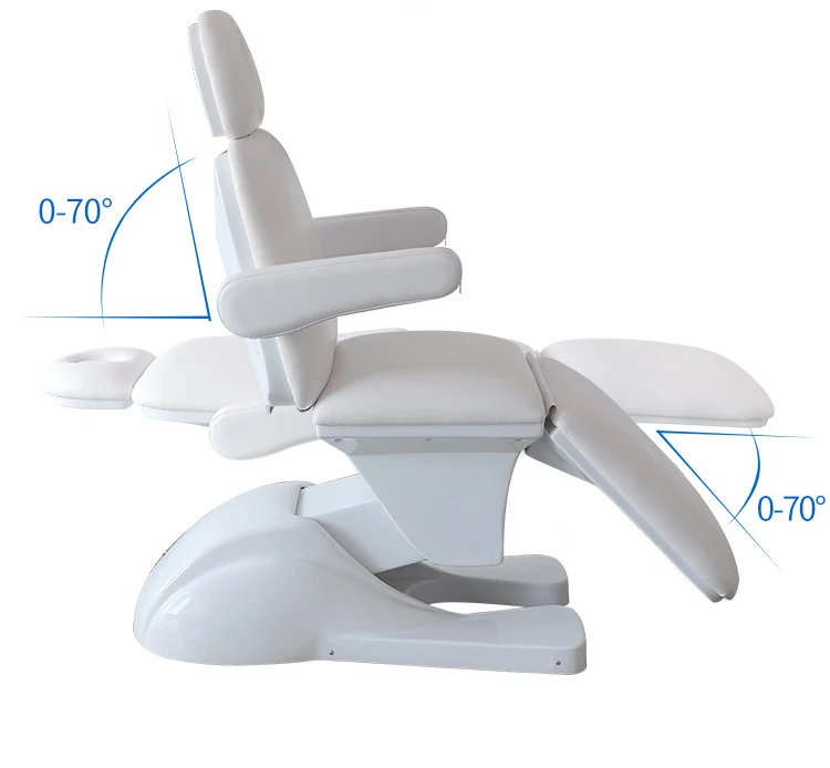 Beauty Salon Furniture White Electric Facial Cosmetic Beauty Bed Chair With 3 Motors