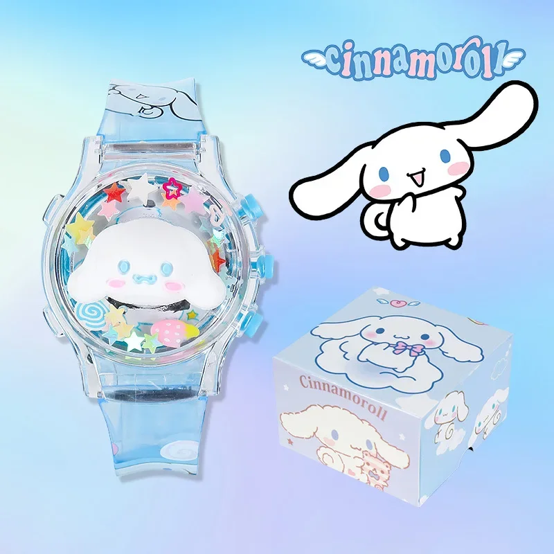 Sanrio Rotating Luminous Music Watch Tiktok Same Style Internet Celebrity Watch Children's Cartoon Toy Watch Children's Gift