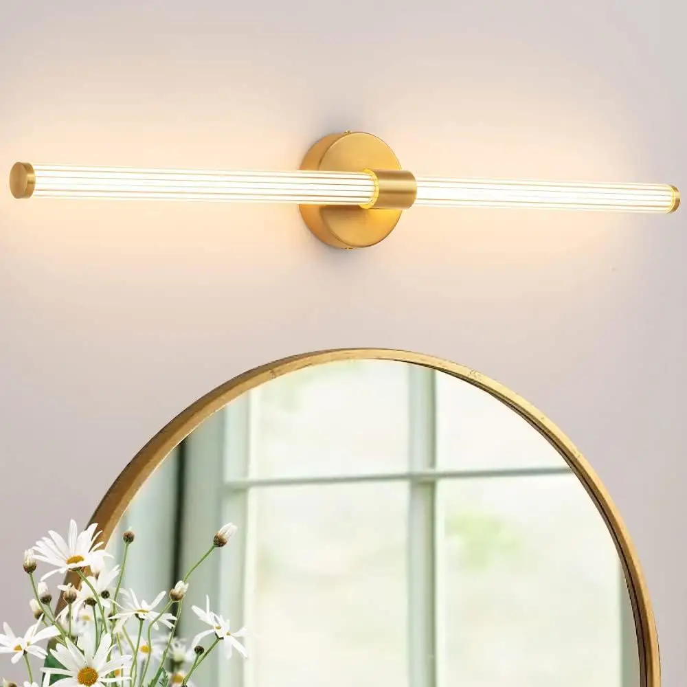 Dimmbare LED-Badezimmer-Waschtischleuchte 360° °   Vollständig beleuchtete moderne Wandleuchte, energieeffiziente Acryl-Befestigung, Spiegel und Make-up