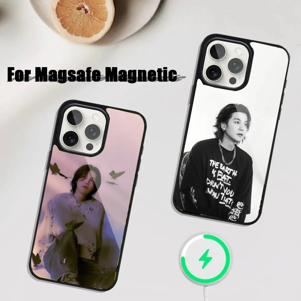 Singer A-AgustS D Y-YoongiS Phone Case For iPhone 16,15,14,13,12,11,Plus,Pro,Max Mini Magsafe Magnetic Wireless Charging