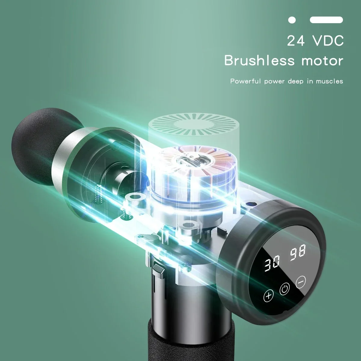 Best Seller Gym Fitness Led Touch Screen Heated Massage Gun With Hot And Cold Function For Muscle Percussion Massage Gun view 2