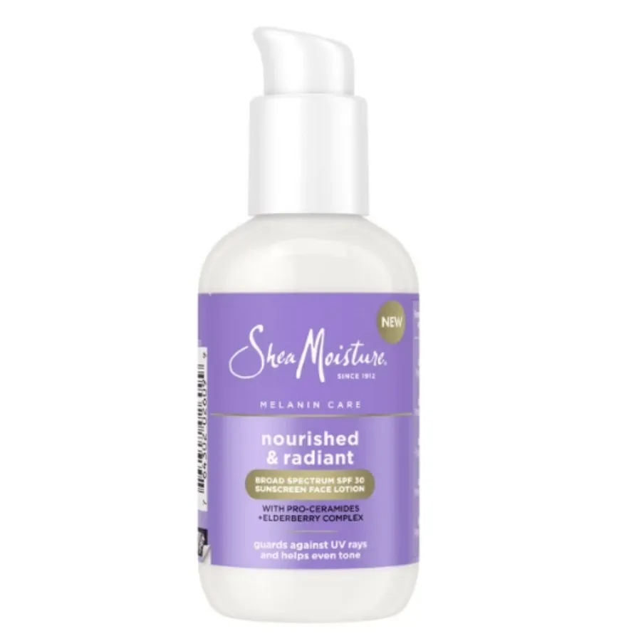 

SheaMoisture Melanin Care SPF 30 Sunscreen Face Lotion Even Tone Nourished Radiant with ProCeramides + Elderberry Complex 3 oz