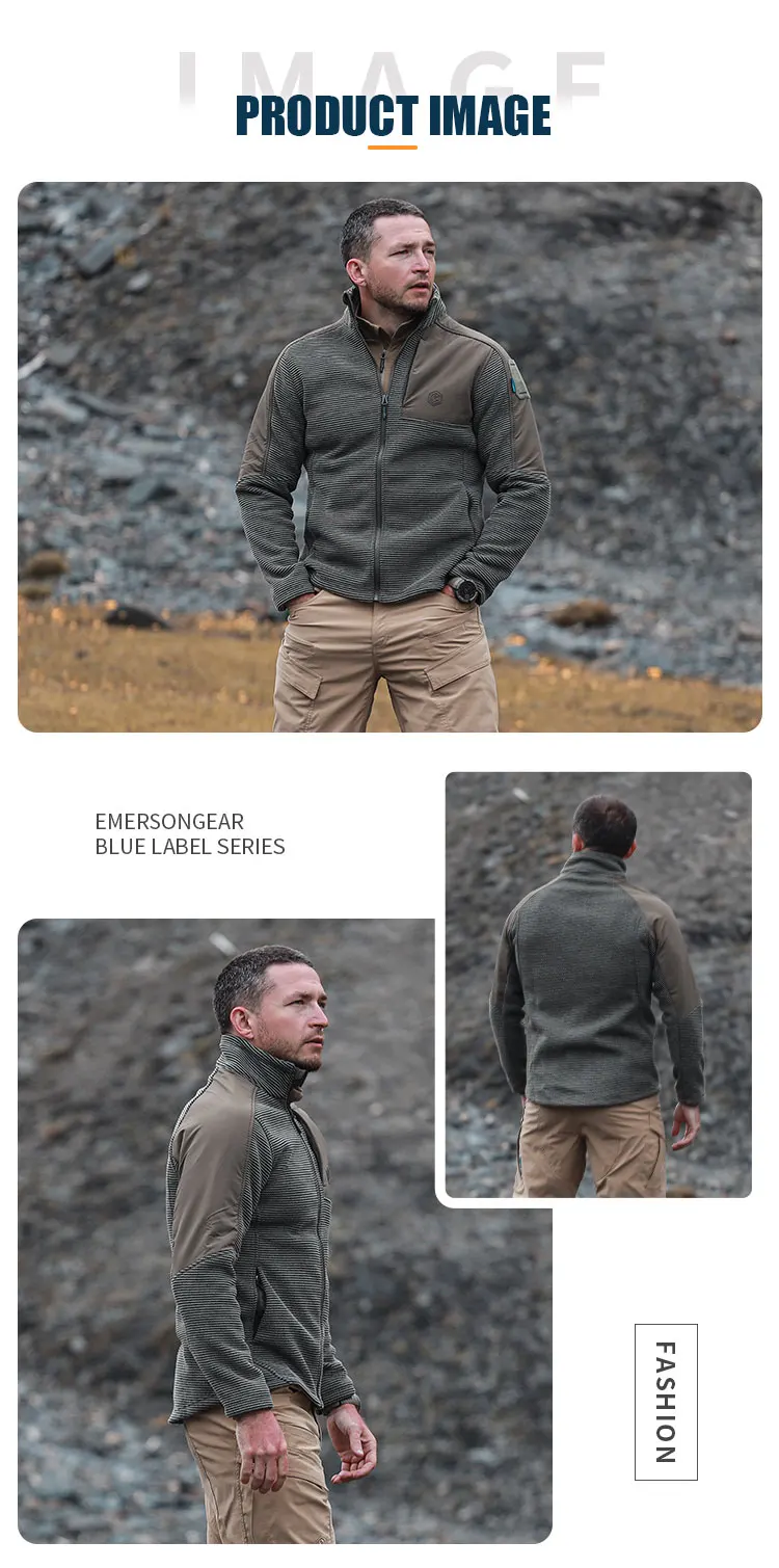 Emersongear Blue Label Wildleder-Fleecejacke Winddichte Atmungsaktive Jacke Warme Sport-Outdoor-Jagd-Wander-Alltagsmode – Detail 8
