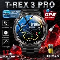 Nuevo Reloj Inteligente T-Rex 3 Pro 2026, Batería de Larga Duración de 1100 mAh, GPS de Doble Banda, Resistente al Agua 10 ATM, Reloj Inteligente Deportivo de Grado Militar para Exteriores