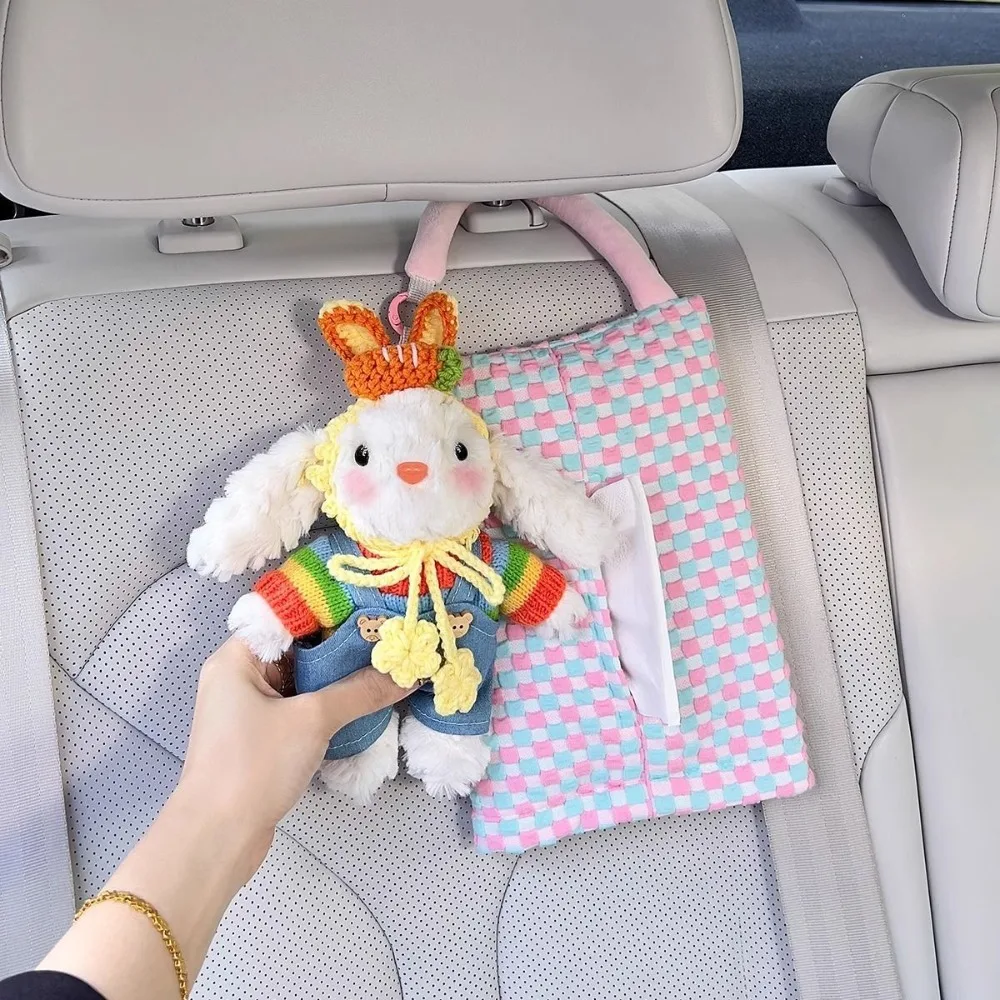 

Car Doll Decoration 2025 New Car Cute Rabbit Luxury Car Tissue Holder Tissue Holder Hanging Perfect Holiday Gift Tissue Holder