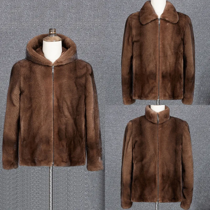 

Men Fur Coat Luxury Brand Thickened Warm Long Sleeve Autumn Winter Jacket Faux Fur Coat Mink Jacket Korean Business Casual New