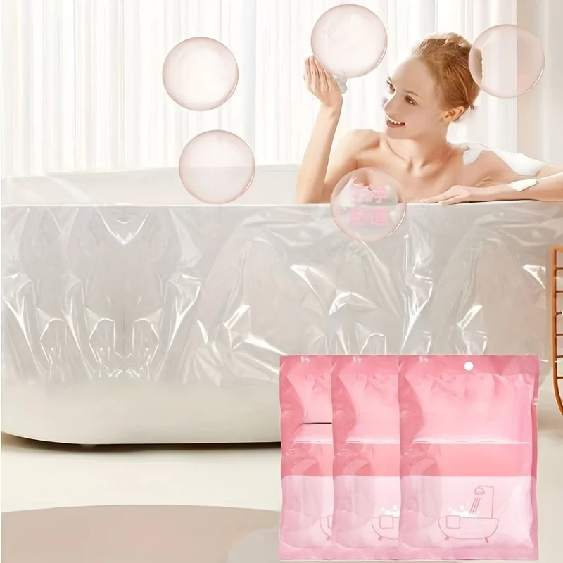 Disposable Bathtub Liner Bags 6/10pcs, Individually Wrapped Travel Hotel Bath Tub Covers, Hygienic Plastic Bathroom Essentials