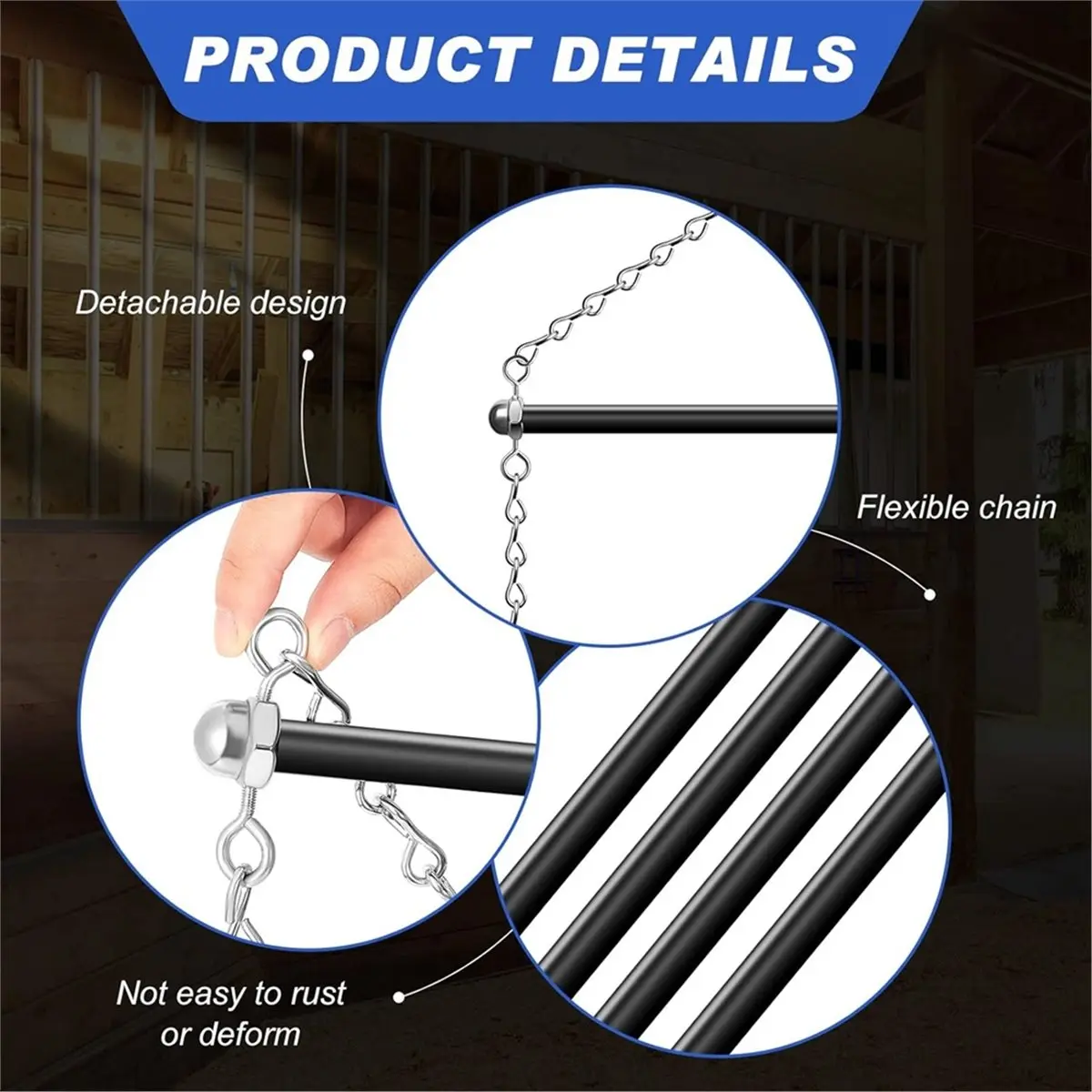 

Стойка для хранения конских одеял, большая железная подвесная стойка-органайзер с 4 штангами, с петлей сверху, для хранения на стене, двери