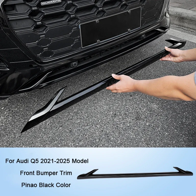 Voor Audi Q5 2021 2022 2023 2024 2025 Zwarte Warrior Trim voorbumperkap, mistlampkap, uitlaatpijpkap exterieuronderdelen