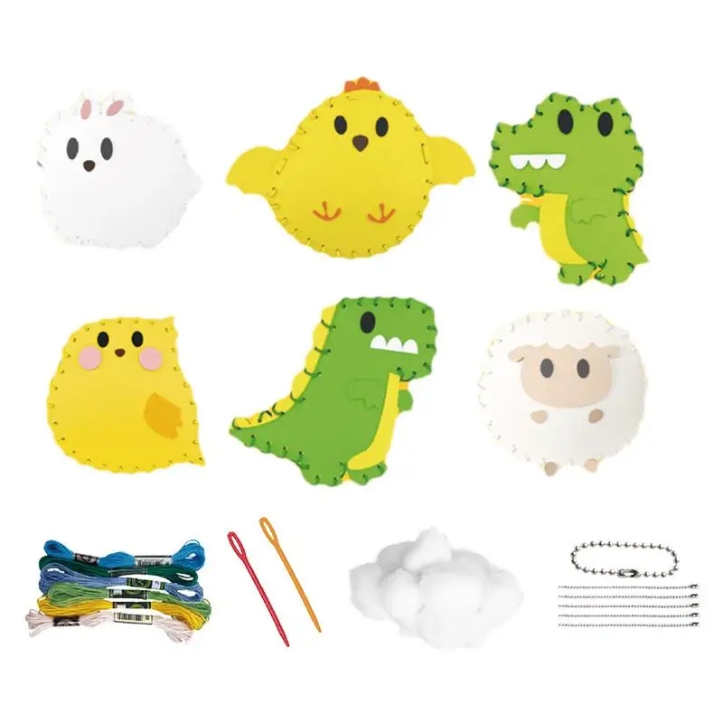 

Kids Sewing Craft Cute Animals Sewing Craft Kit Fun Craft Set Fine Motor Skill & Educational Toys Beginner Sewing Kit For Boys &