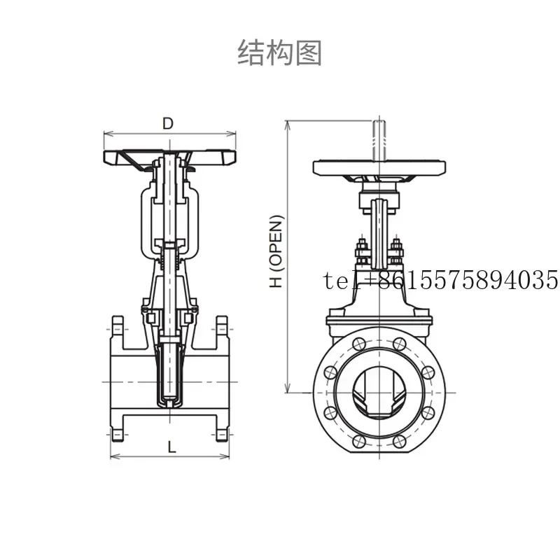 hot PN16SMBODE Japan Kitazawa KITZ ductile iron bright rod soft sealing flange gate valve DN150 spot