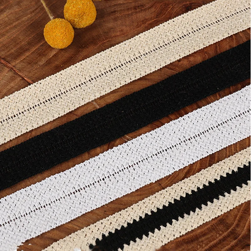 20mm 25mm 30mm 35mm Black White Beige Plain Cotton Binding Ribbon Webbing Tape Trimming Packing Garment Accessories Handmade DIY