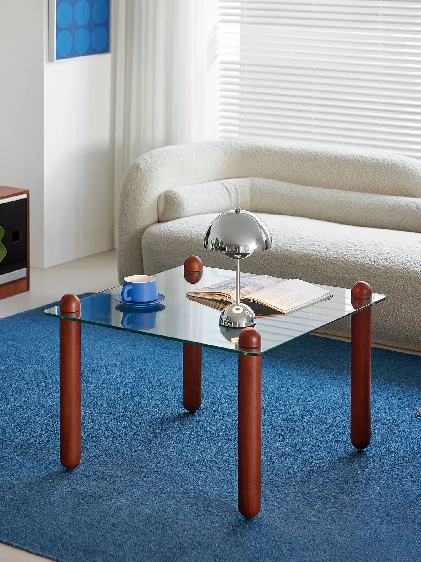 Middle Aged Glass Coffee Table Furniture Living Room Central Table Sofa Side Table Luxury Low Table Tea Table Table pliante