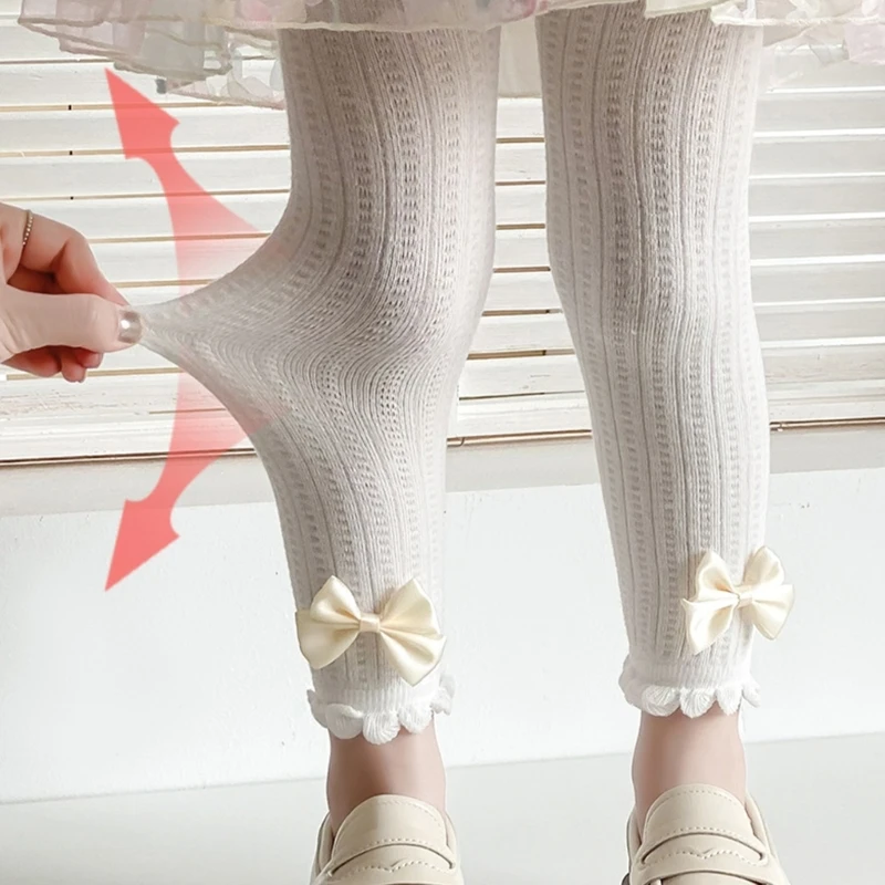 طماق القطن للفتيات مرونة الخصر لينة تصميم تنفس الجوارب الطفل 24BE #4