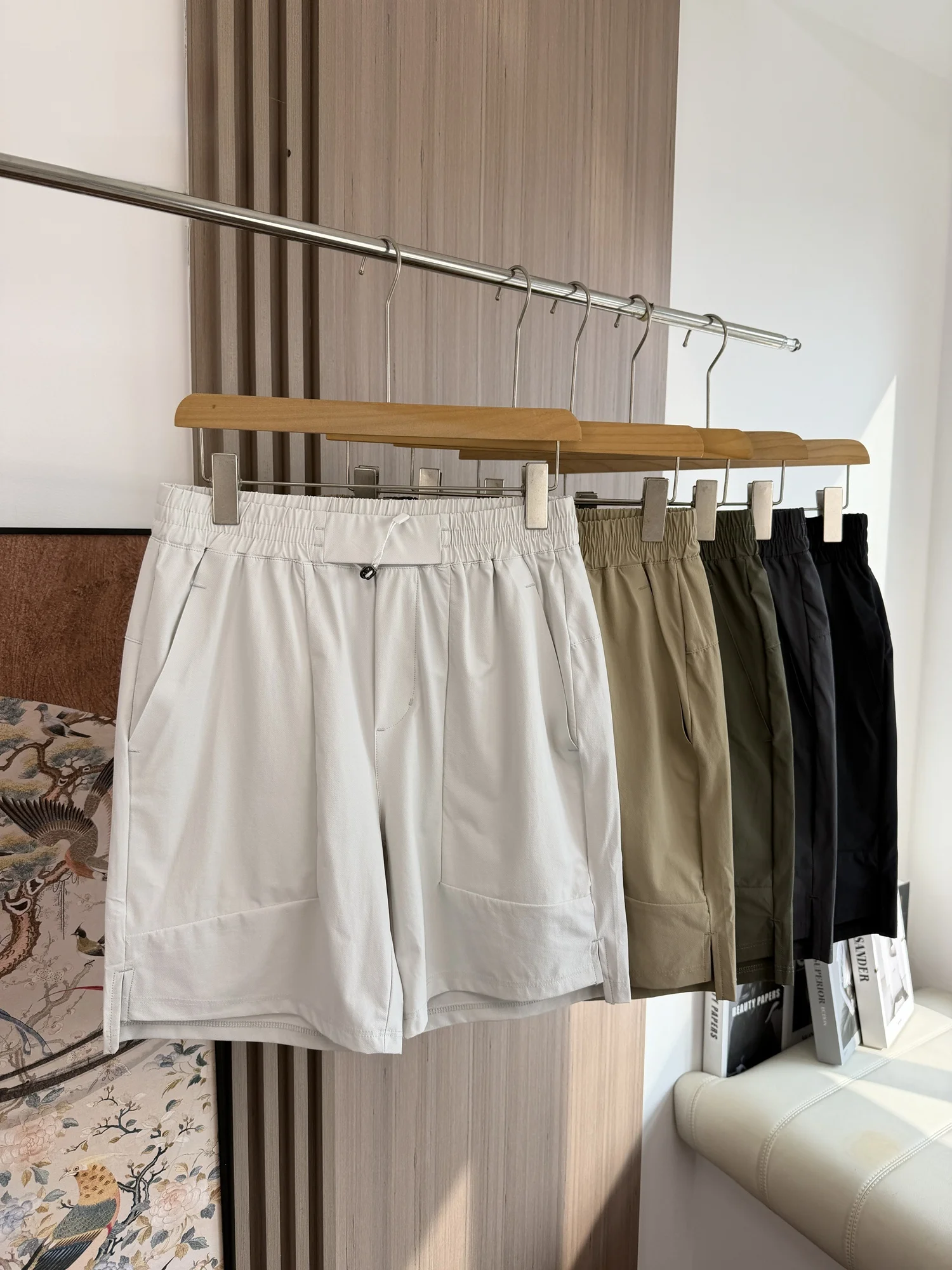 High-End D-Series 3D Tailored Men's Outdoor Shorts Ice Silk Windproof Summer Shorts Quick Dry Straight Leg Knitted Casual Pants
