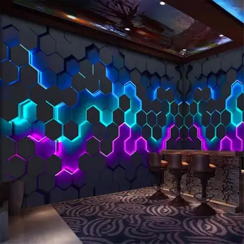 Vlastní nástěnná malba 3D pozadí geometrický obrázek hrbolatá tapeta holičství kancelář recepce tapeta pro vylepšení domácnosti 8 nejlepší prodej Tapeta s akcemi - №3