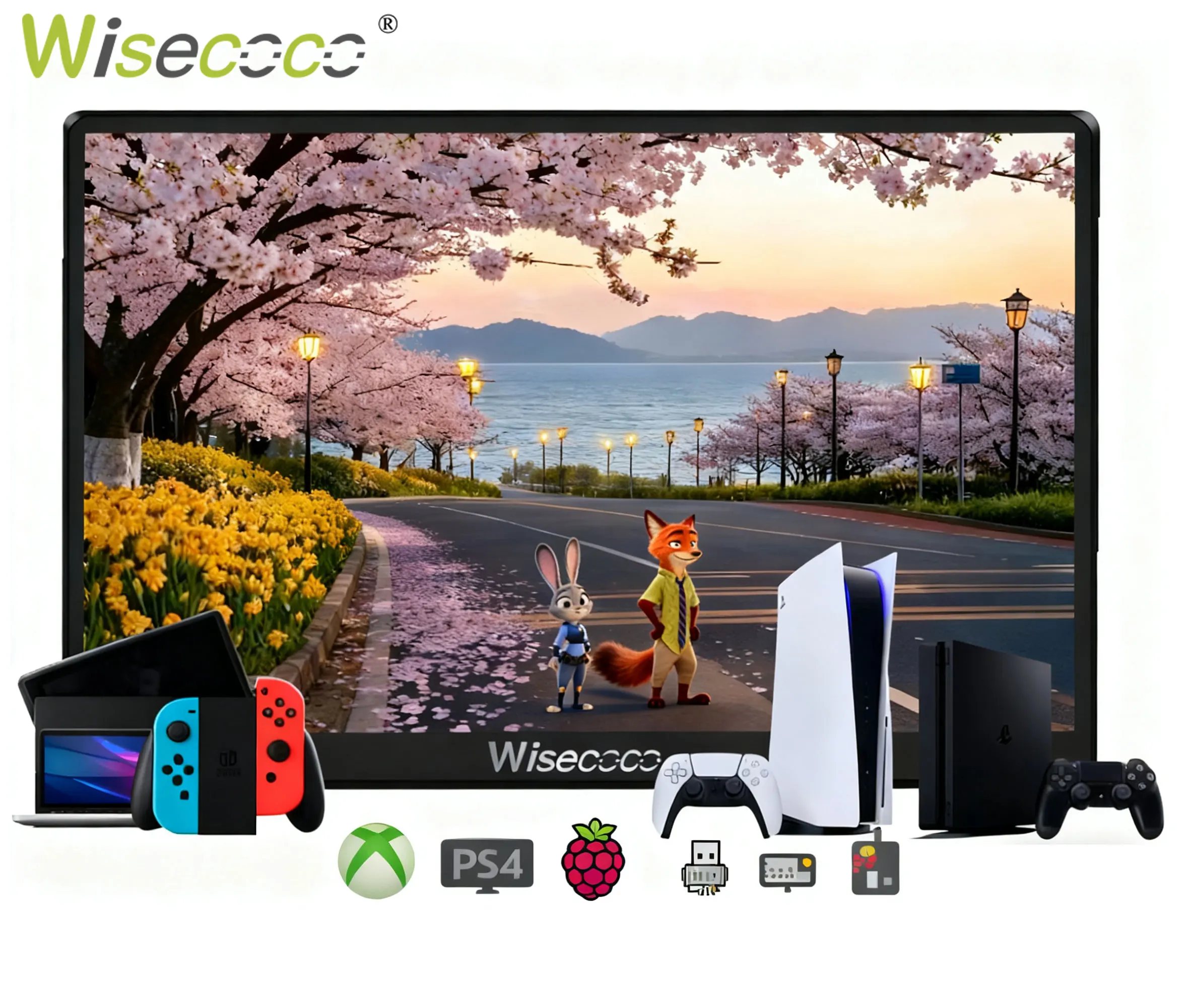 شاشة 7 بوصة FHD محمولة تعمل باللمس 120 هرتز 100% sRGB USB-C لألعاب الهاتف المحمول Raspberry pi #1