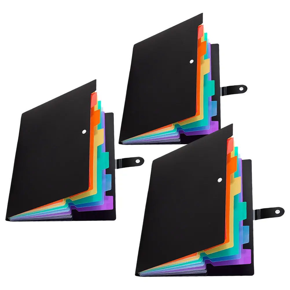 

Набор из 3 папок-органайзеров из полипропилена с множеством карманов, расширяемые папки для документов, бумаг, чеков, визиток, портативные