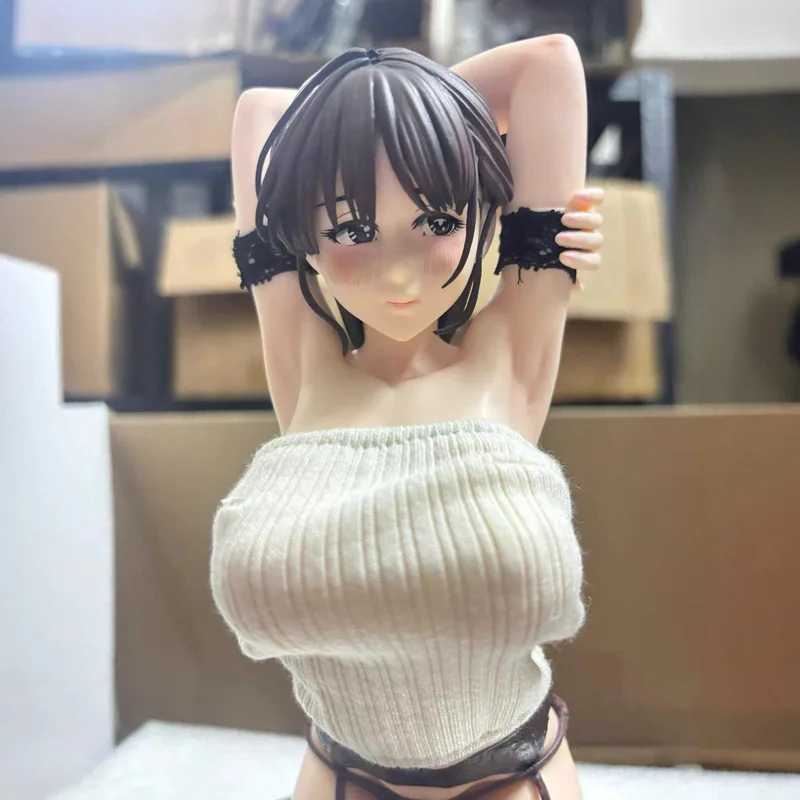 

28cm Native 1/4 Scale Xia Kneeling Pose Anime Girl Figure With Real Fabric Clothes Desktop Decor Otaku Anime Peripheral Statue