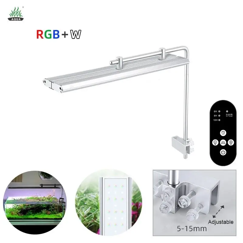 WEEK AQUA Aquarium-Iluminación LED serie V, espectro completo, accesorios para plantas de agua, lámpara para pecera, luz para suministros de atractor de pecera