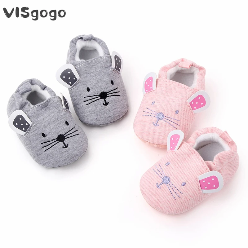 

VISgogo Cute Baby Girl Boys Shoes Cartoon Flats Infant Soft Sole First Walker Crib Shoes for Party Festival Baby Shower