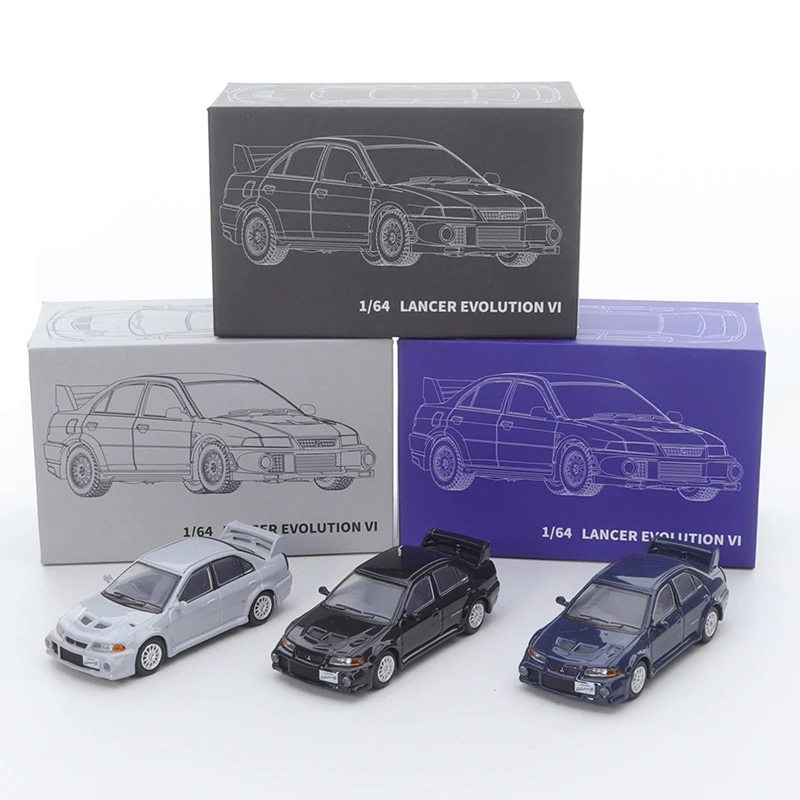 JKM 1/64 Mitsubishi Lancer EVO 5 Alloy Car Diecast Model Shock Absorption Model Toy Car Friends Gifts Collect Ornaments