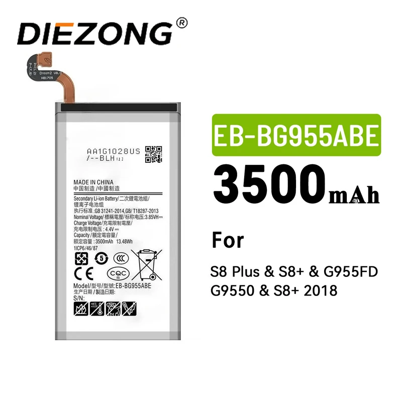New 3500mAh EB-BG955ABE Battery for Samsung GalaxyS8 Plus/S8+/G955FD/G9550 Battery Replacement Bateria Persistent Standby