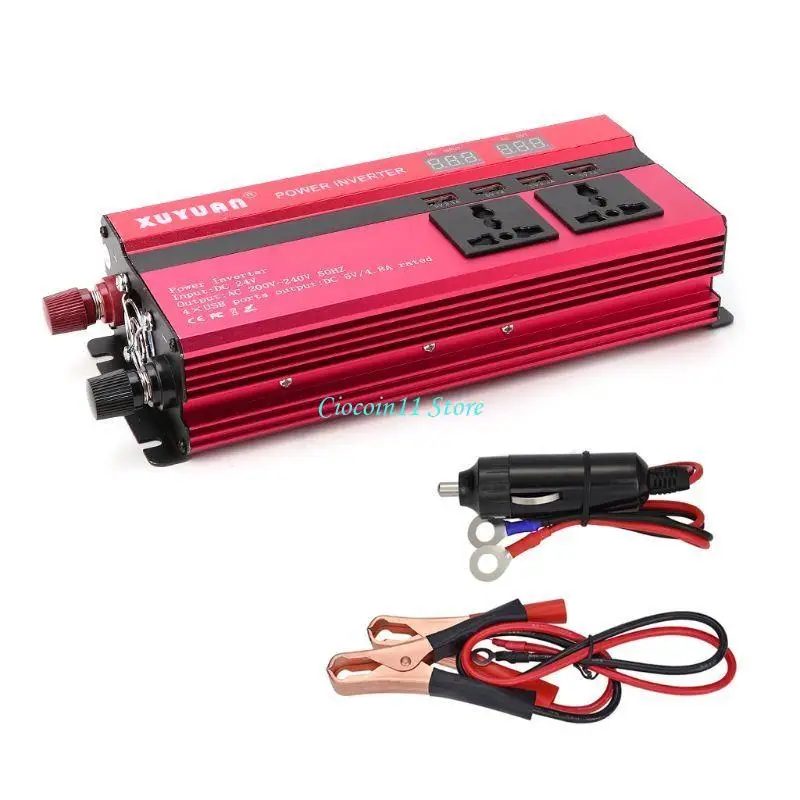 Y1UB Solar Power Inverter Sine Wavy LED 4 USB DC12 To AC110V/220V Convert