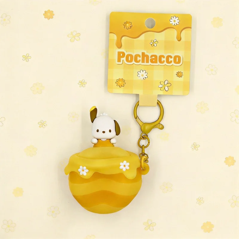 Officieel gelicenseerde HOLLY BOX knijphanger, Kuromi & My Melody stressverlichtende schattige figuursleutelhanger, tasbedel