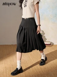 MISHOW High Waist Pleated Skirt for Women Summer 2024 Temperament Commuting Wide Waist Short Skirt Y2K A-line Skirts MXD21B0335