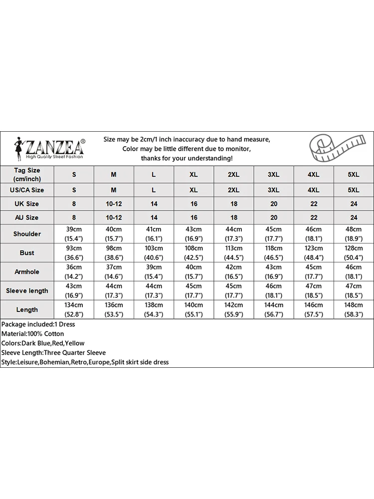 ZANZEA 코튼 캐주얼 롱 베스티도 여성용, 휴일 3/4 소매, 우아한 라펠 넥, 꽃 프린트 맥시 원피스, 가을 2024 셔츠