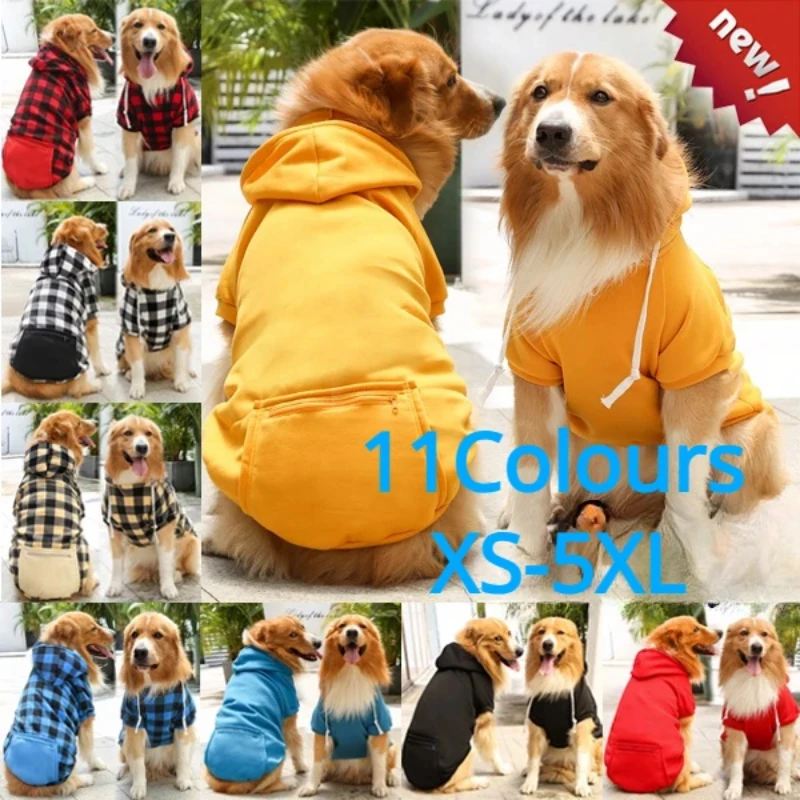 

Clear Inventory Special Offer Plaid Dog Hoodies Jacket Pet Clothes Dogs Coat Jackets Sweatshirt for Dog Cat Costume XS-5XL