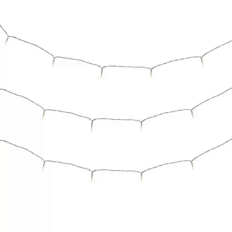 240-Count 15-Strand LED Warm White Curtain Outdoor String Lights