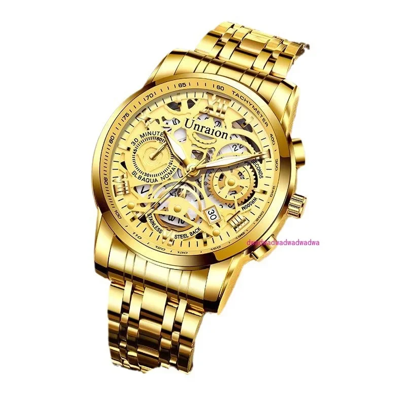 Hollow-out automatic movement watch men's calendar waterproof luminous non-mechanical watch large dial