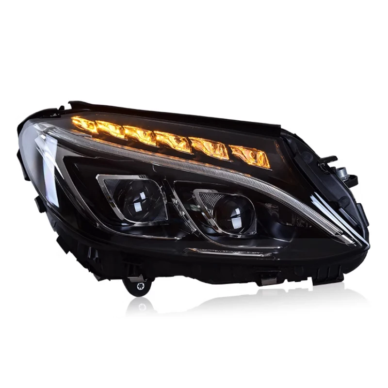 Suitable for Mercedes-Benz W205 C180 C200 C260 C300 Headlamp C-Class W205 LED Headlamp 2014-2017 Modified Dual-lens Headlamp