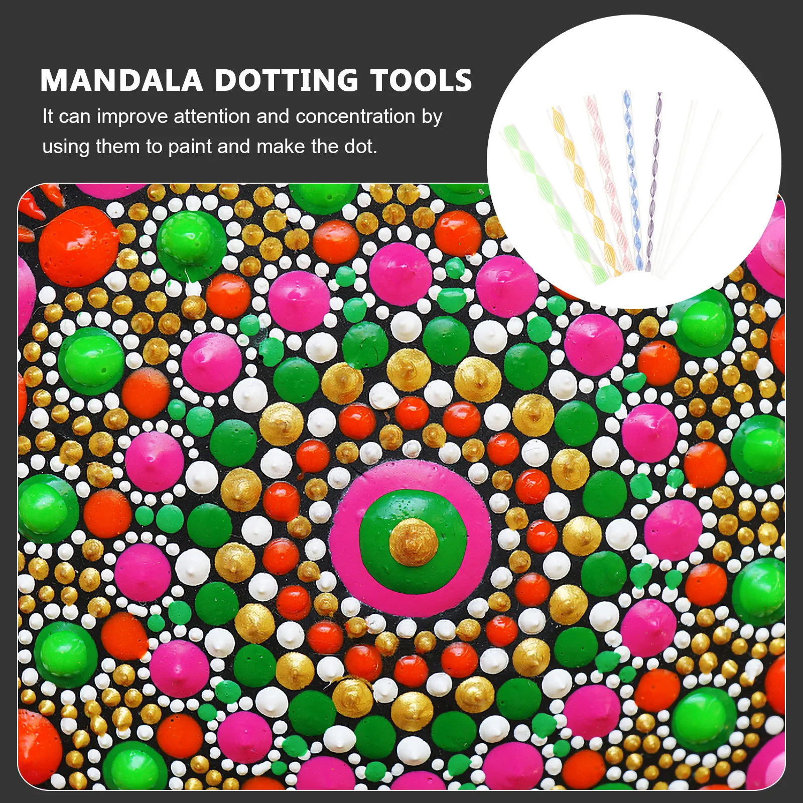 

1 Set Of Multi-Function Portable Spiral Painting Kit For Diy Dot Art Mandala Ceramic Craft Compact Dotting Tools Convenient