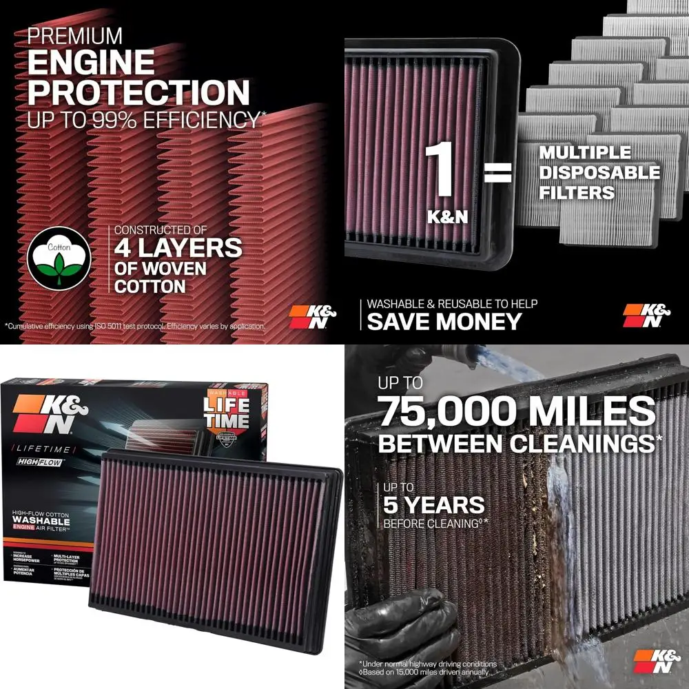 

Universal Reusable High-Flow Air Filter for 2002-2025 Models: Boosts Engine Power